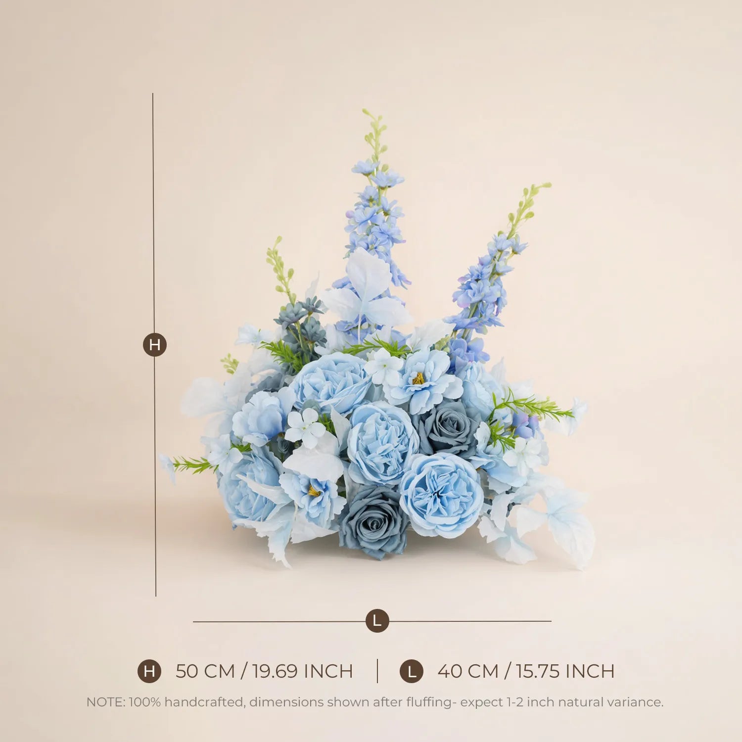 Blue Wedding Decor Set | Horn Arch, Aisle Flowers & Table Centerpieces