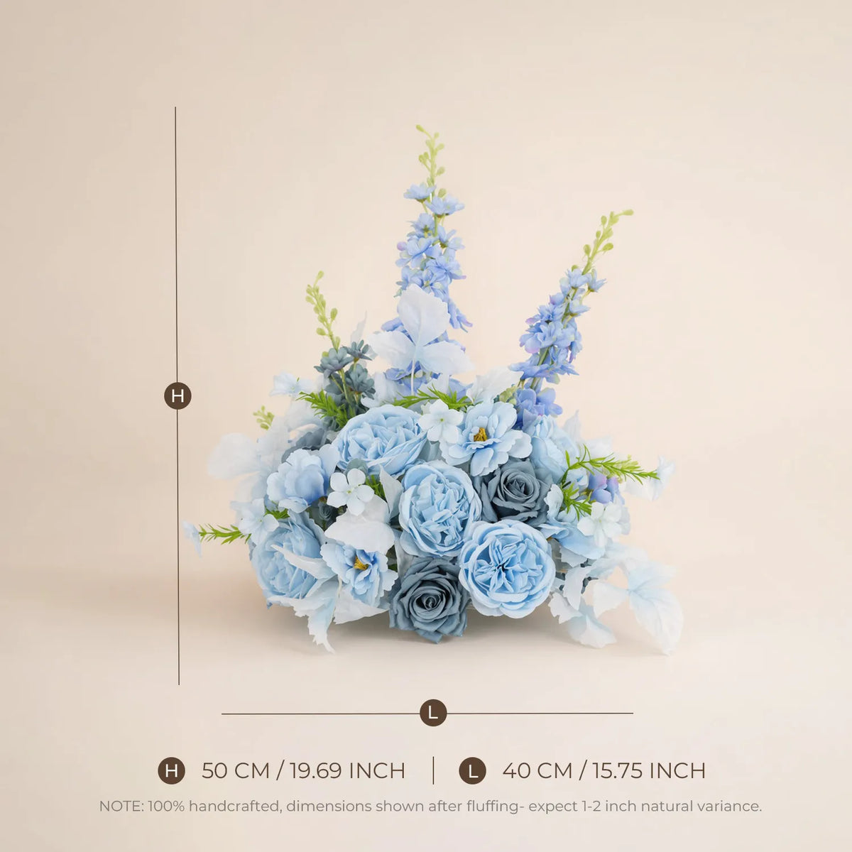 Blue Wedding Decor Set | Horn Arch, Aisle Flowers & Table Centerpieces