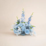 Blue Wedding Decor Set | Horn Arch, Aisle Flowers & Table Centerpieces