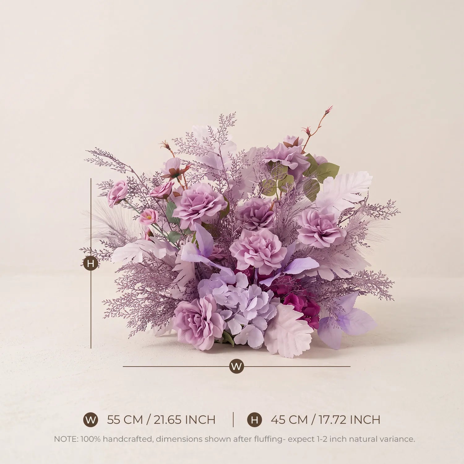 Uflower Taro Purple Wedding Decorations | One-Stop Wedding Styling with Arch, Bridal Bouquet, Chair Flowers & Floral Rows