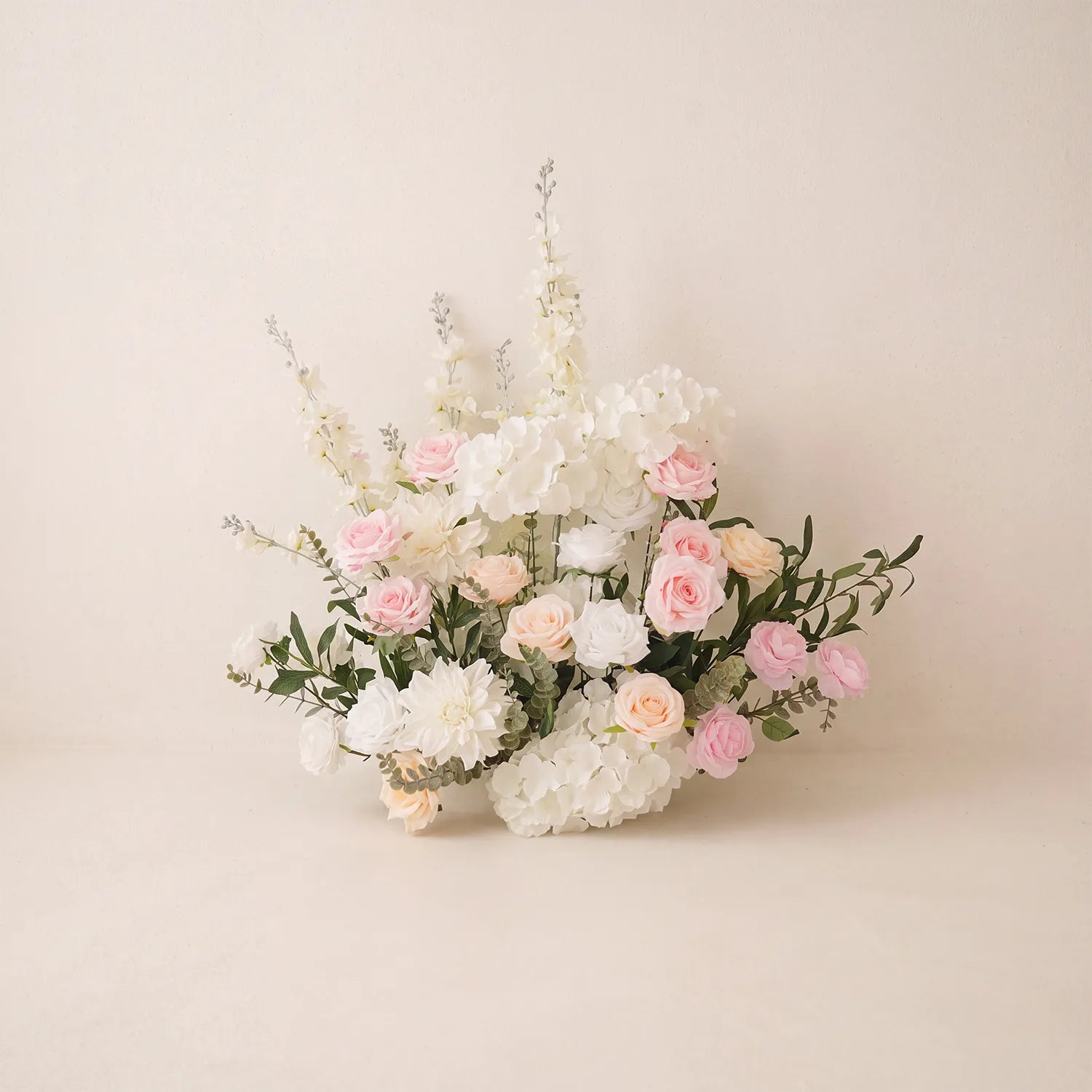 Romantic Pink Beach Wedding Decor | Ground Flowers & Table Flowers