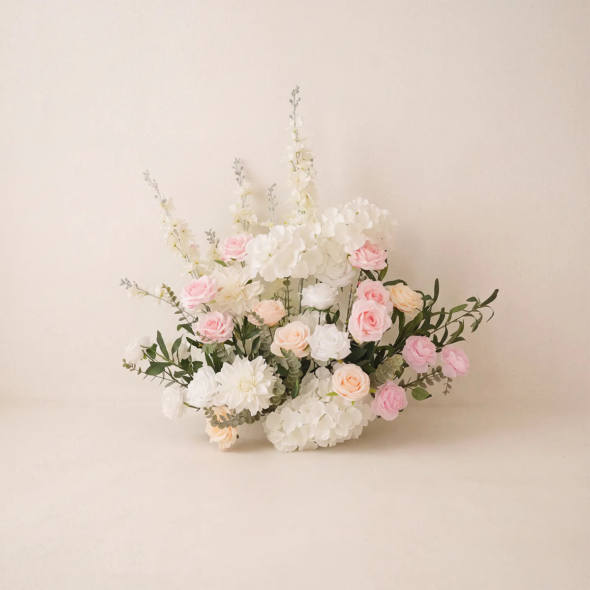 Romantic Pink Beach Wedding Decor | Ground Flowers & Table Flowers
