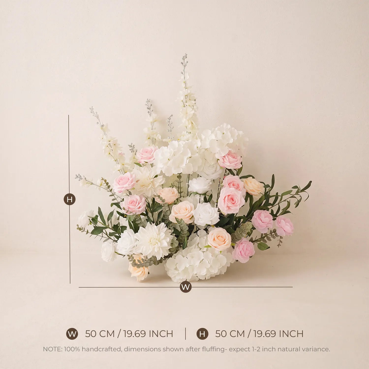 Romantic Pink Beach Wedding Decor | Ground Flowers & Table Flowers