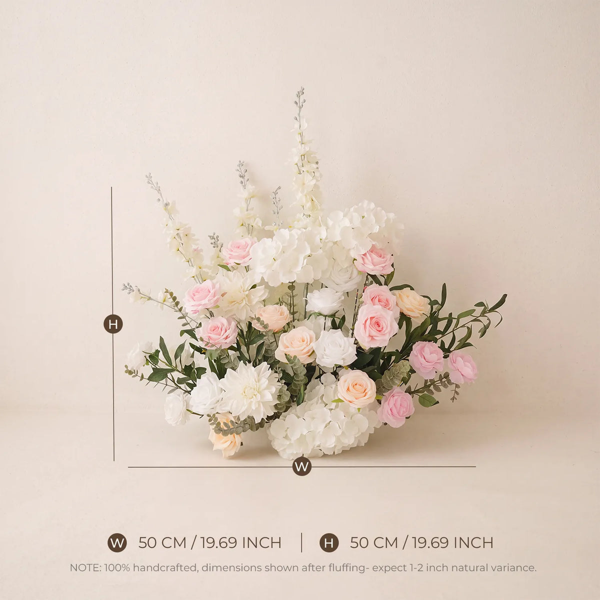 Romantic Pink Beach Wedding Decor | Ground Flowers & Table Flowers