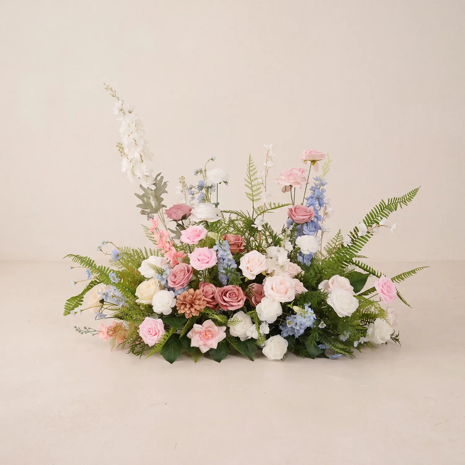Colorful Church Wedding Decor | One-Stop Arch & Aisle Flower Styling