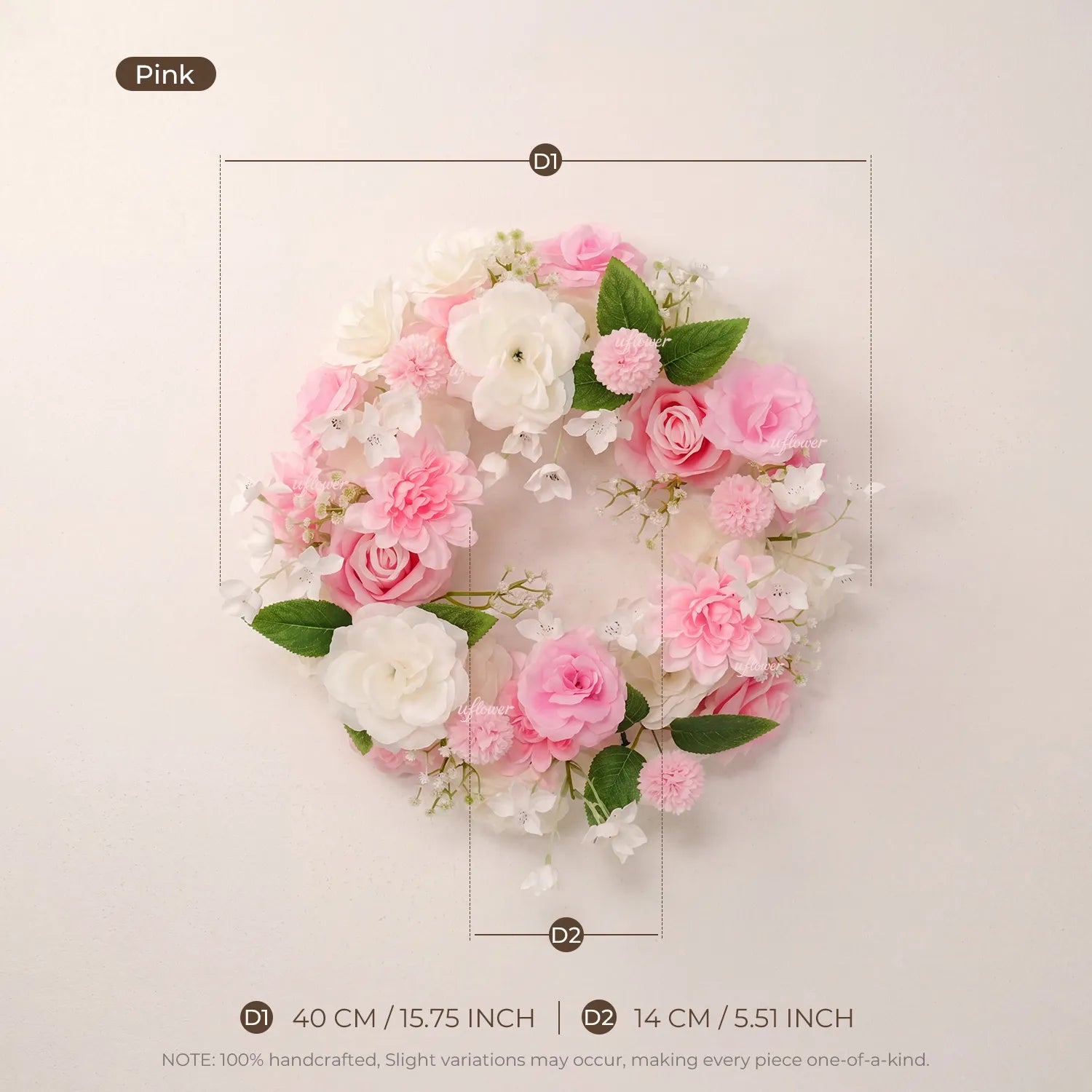 Romantic Artificial Floral Wreath for Wedding, Door & Home Decor MF80004
