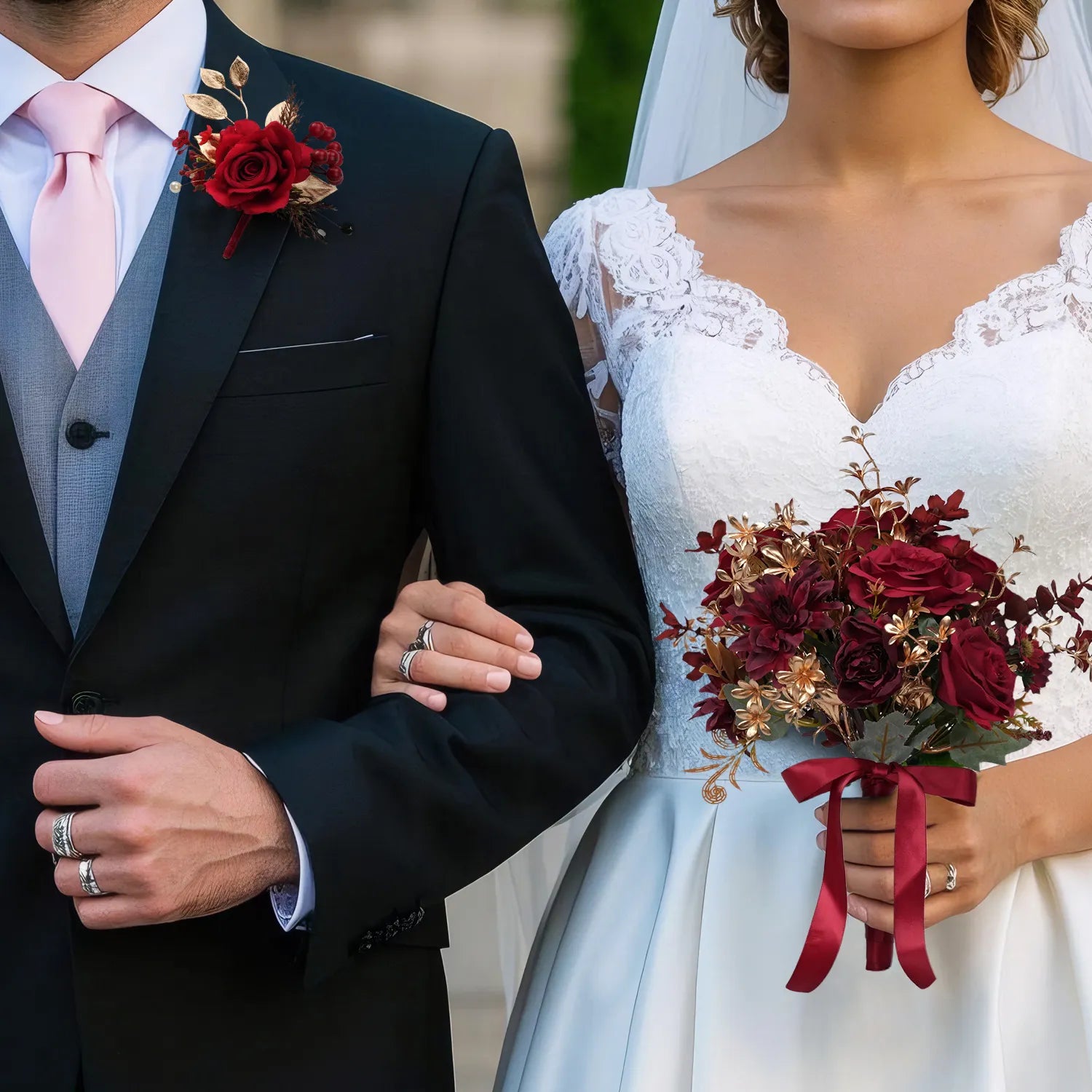 Uflower Boutonnieres in Red MG80002-03*6