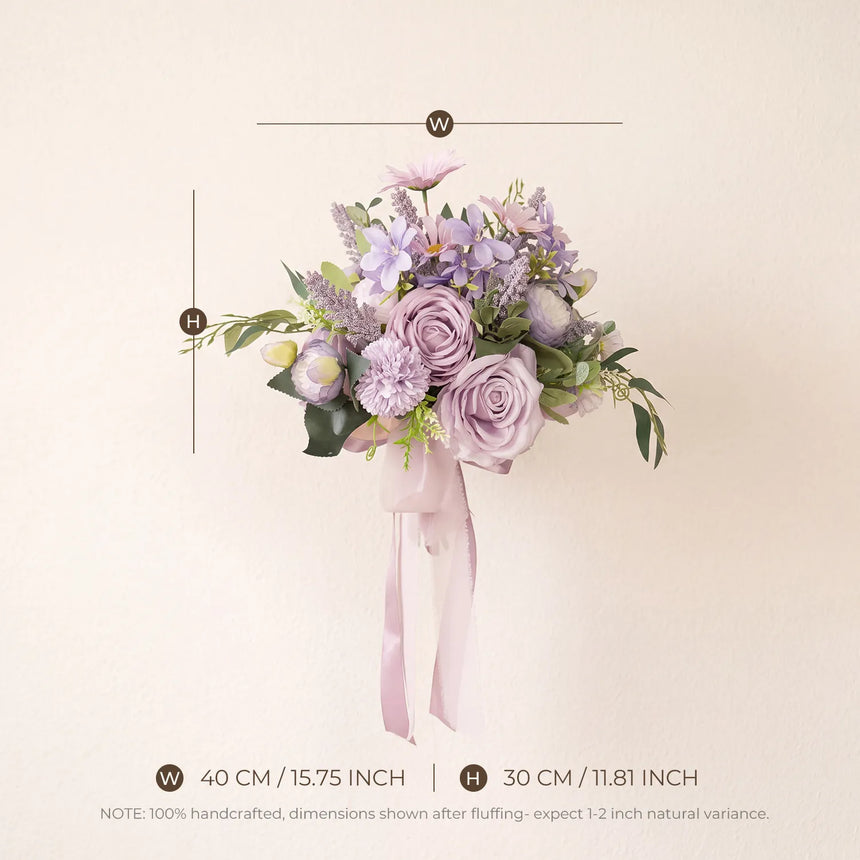 Uflower Taro Purple Wedding Decorations | One-Stop Wedding Styling with Arch, Bridal Bouquet, Chair Flowers & Floral Rows