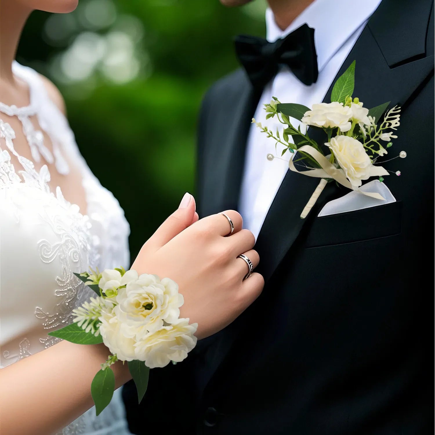 Uflower Wrist Corsages in Ivory MG80005-04*6