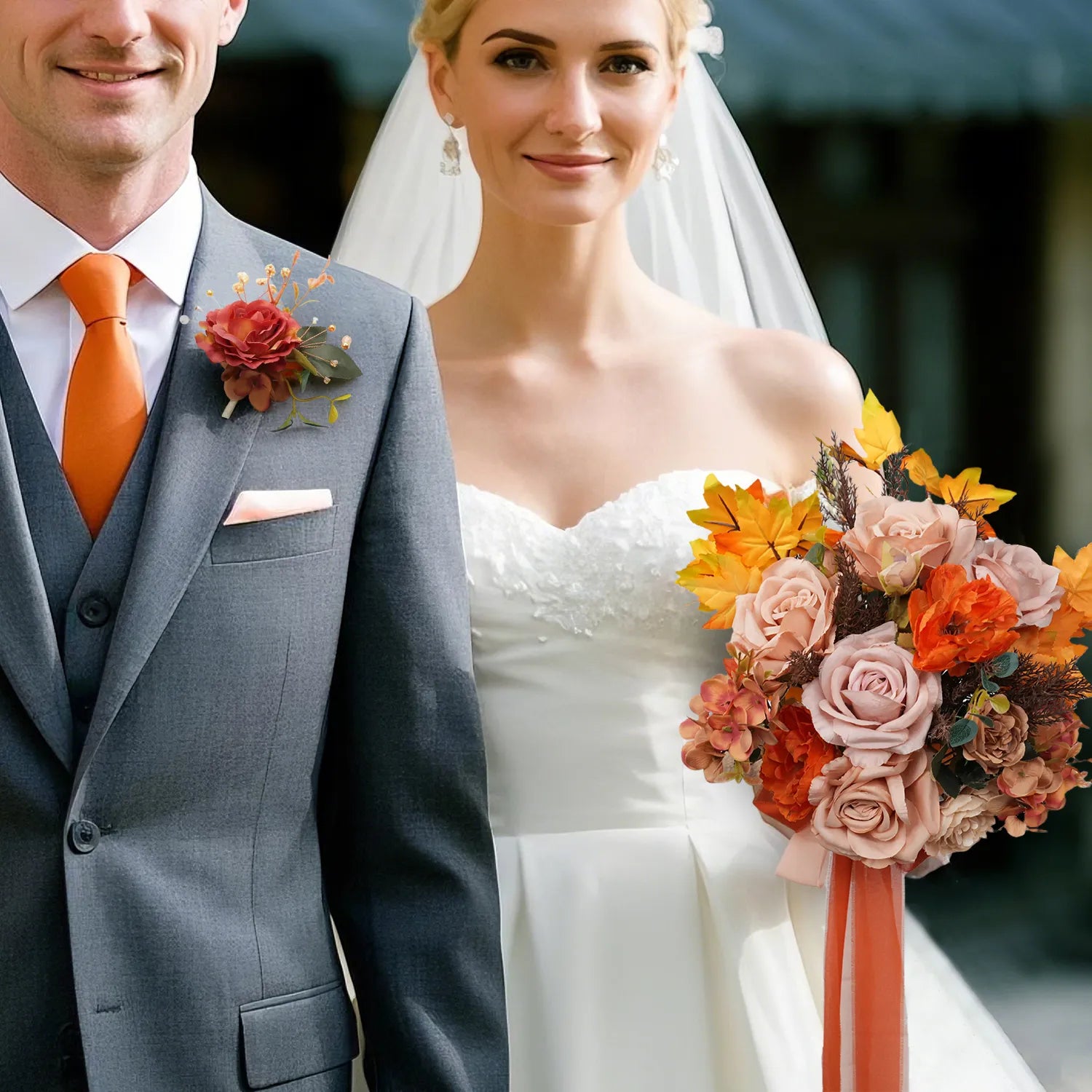 Uflower Boutonnieres in Amber MG80006-03*6