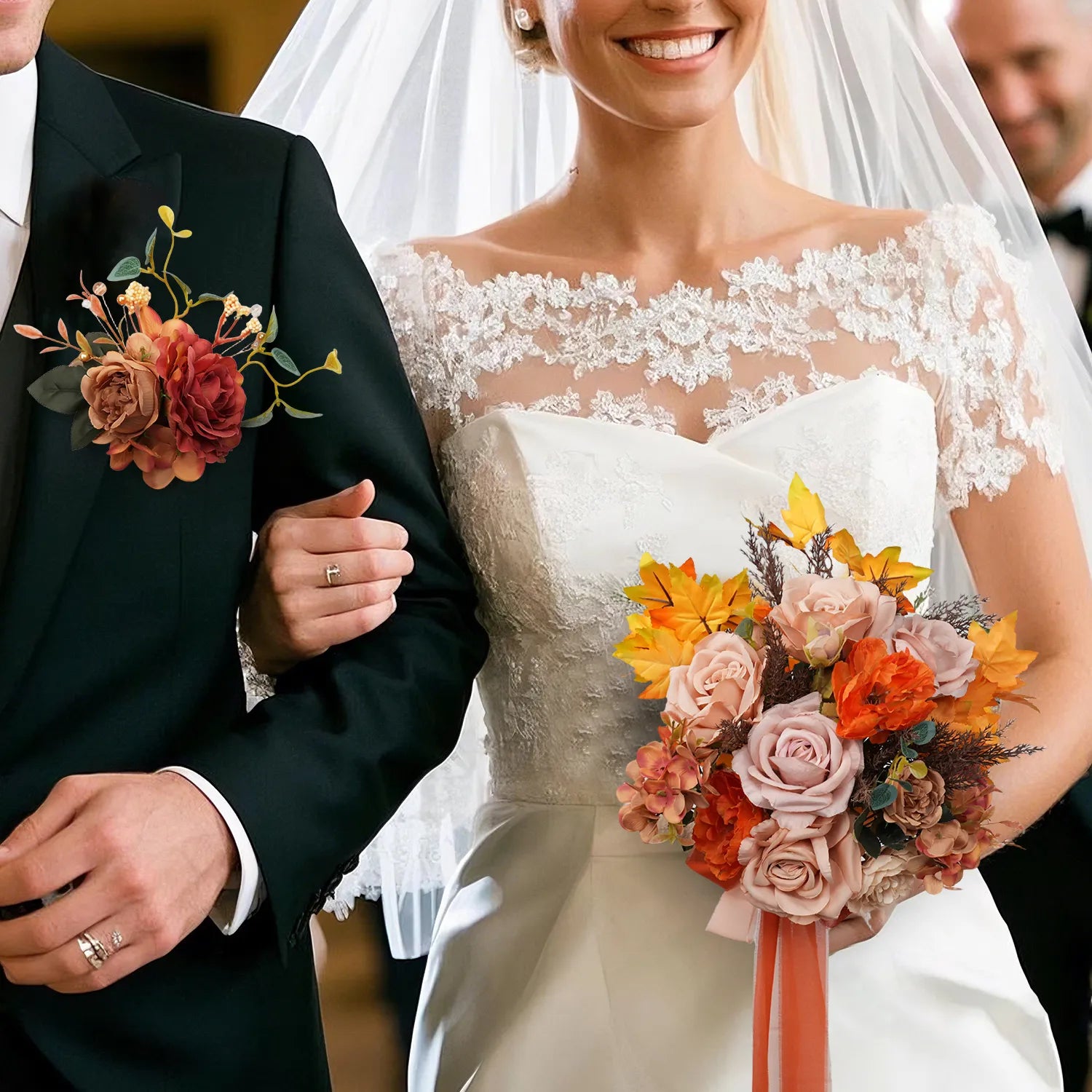 Uflower Boutonnieres in Amber MG80006-02*6