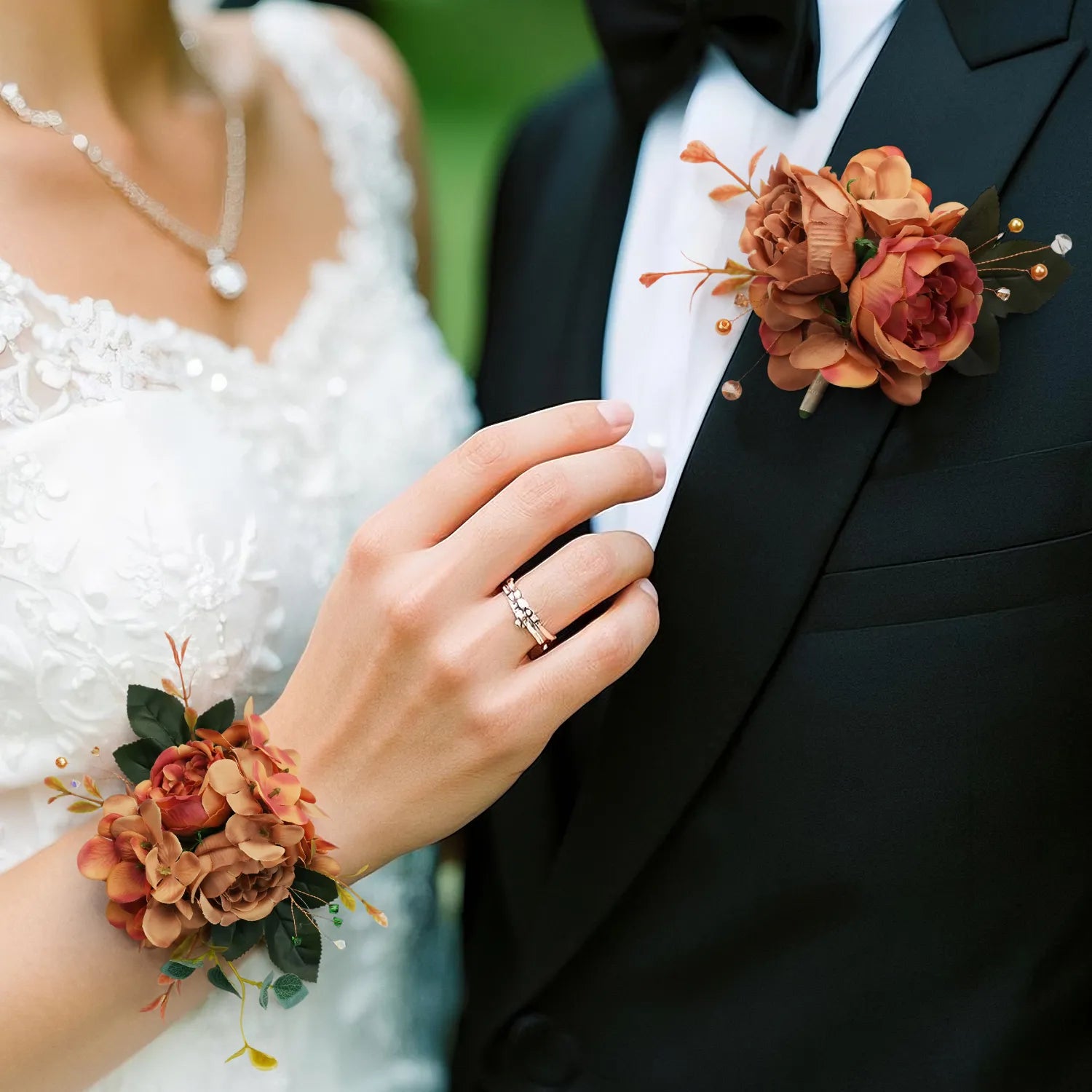 Uflower Wrist Corsages in Amber MG80006-05*6