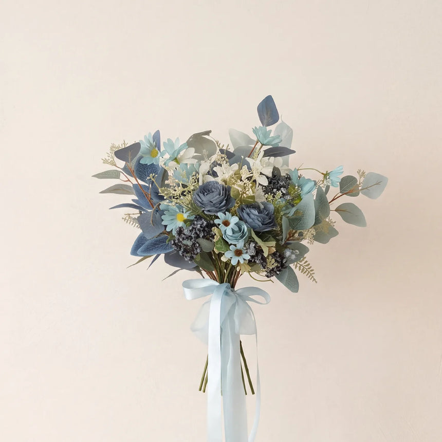 Uflower Romantic Blue Wedding Decor One-Stop Styling | Bridal Bouquet, Boutonnieres, Table Flowers