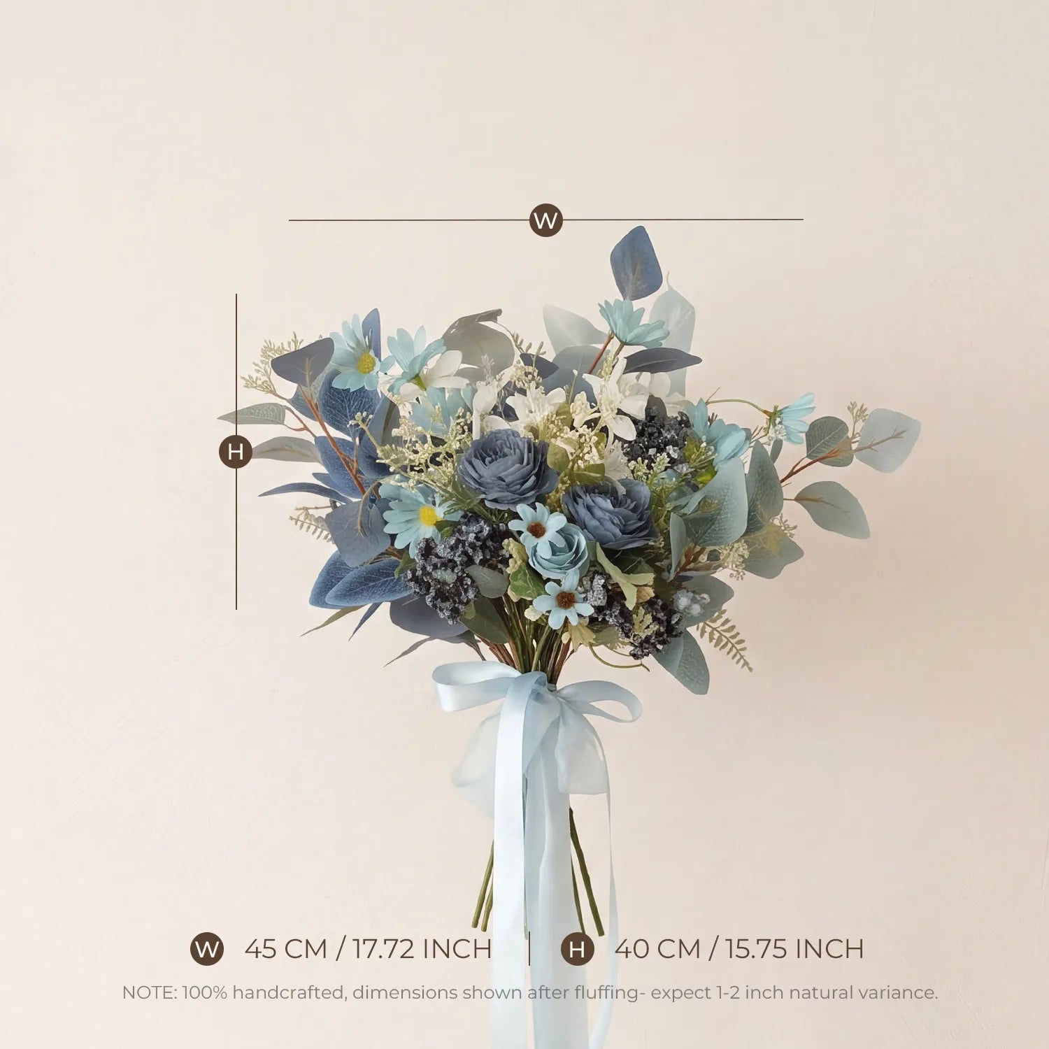 Uflower Romantic Blue Wedding Decor One-Stop Styling | Bridal Bouquet, Boutonnieres, Table Flowers