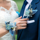 Uflower Wrist Corsages in Dusty Blue MG80007-04*6