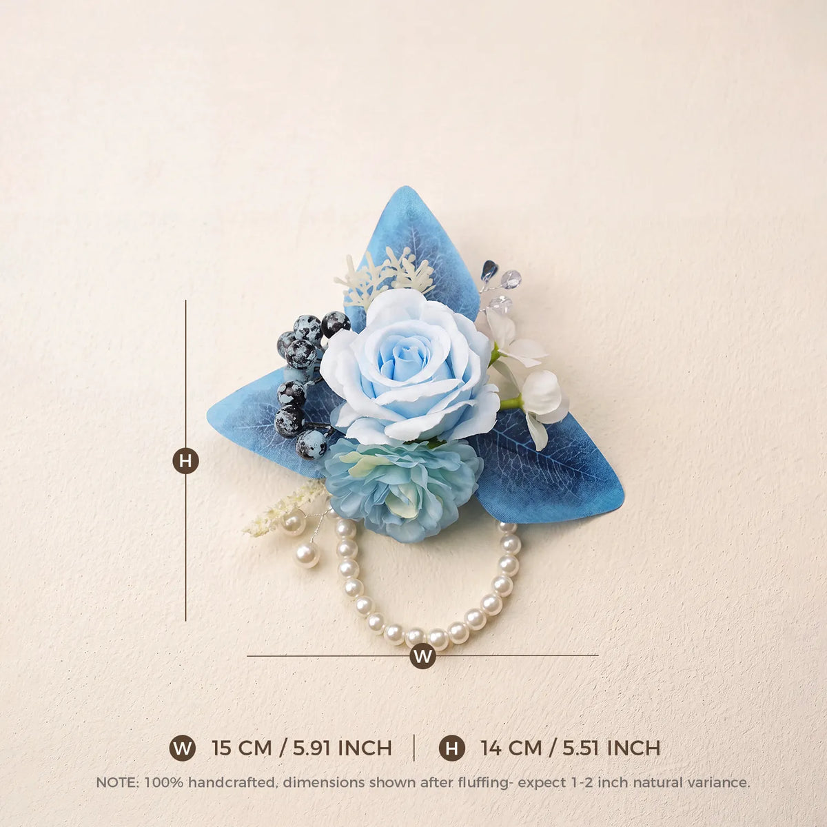 Uflower Romantic Blue Wedding Decor One-Stop Styling | Bridal Bouquet, Boutonnieres, Table Flowers
