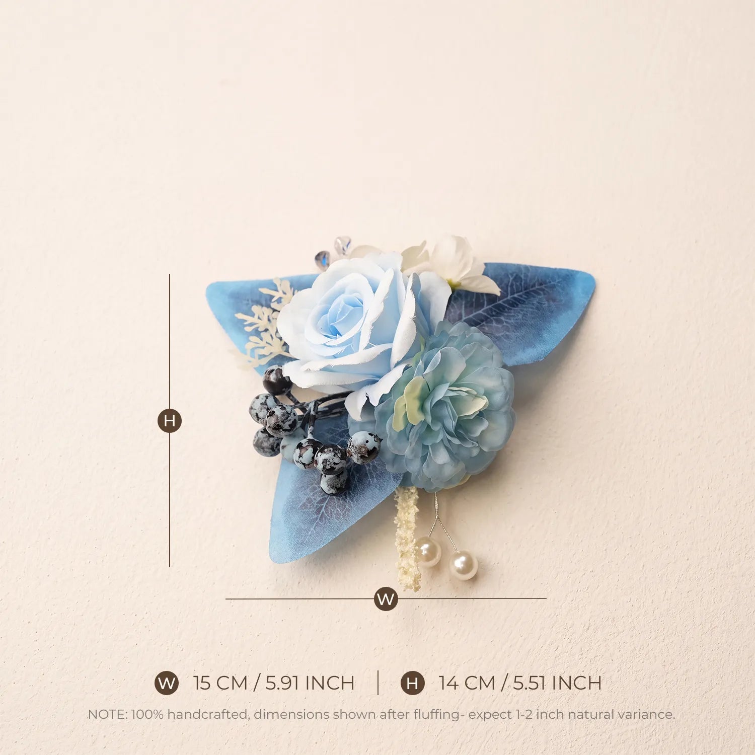 Uflower Romantic Blue Wedding Decor One-Stop Styling | Bridal Bouquet, Boutonnieres, Table Flowers