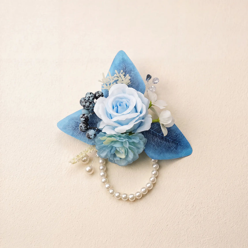 Uflower Romantic Blue Wedding Decor One-Stop Styling | Bridal Bouquet, Boutonnieres, Table Flowers
