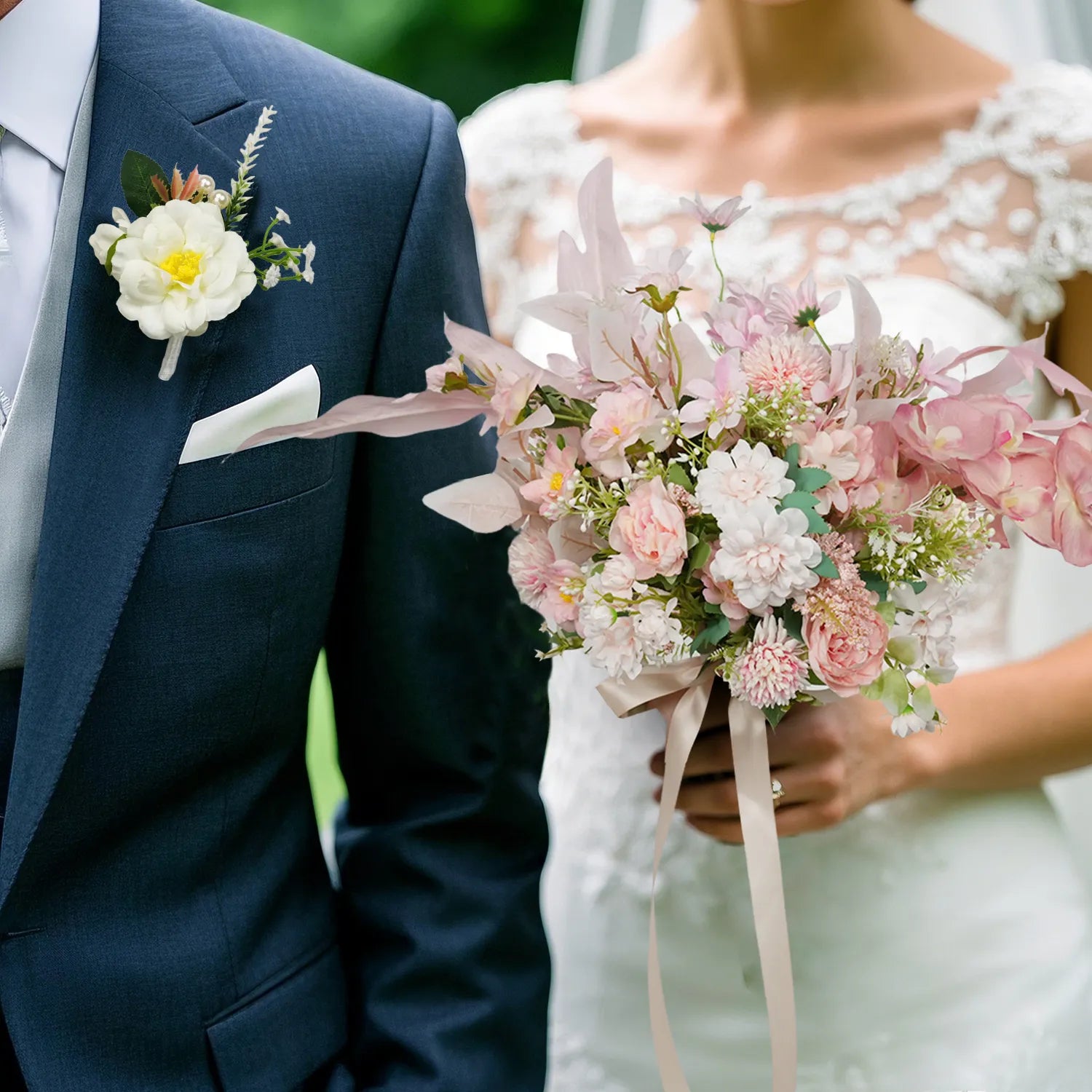 Uflower Boutonnieres in White MG80009-02*6