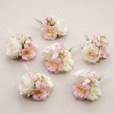 Uflower Wrist Corsages in Blush White MG80009-04*6