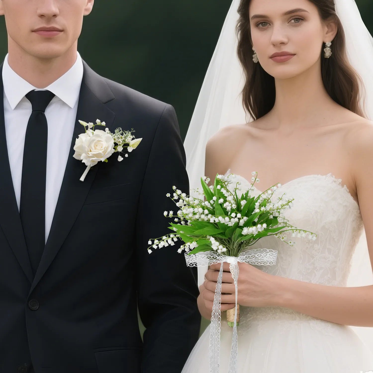 Uflower Boutonnieres in Ivory MG80012-02*6