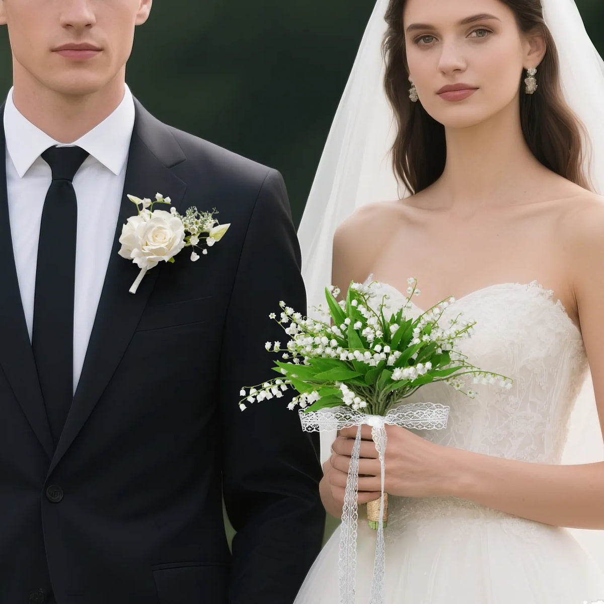 Uflower Boutonnieres in Ivory MG80012-02*6