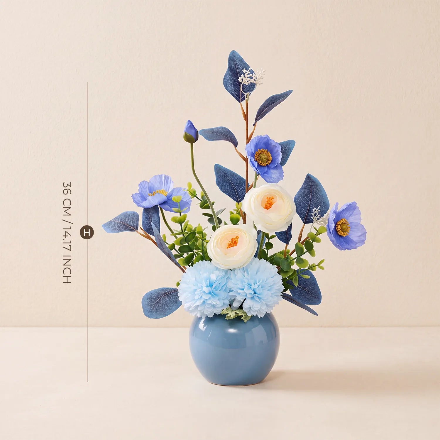 Uflower Romantic Blue Wedding Decor One-Stop Styling | Bridal Bouquet, Boutonnieres, Table Flowers