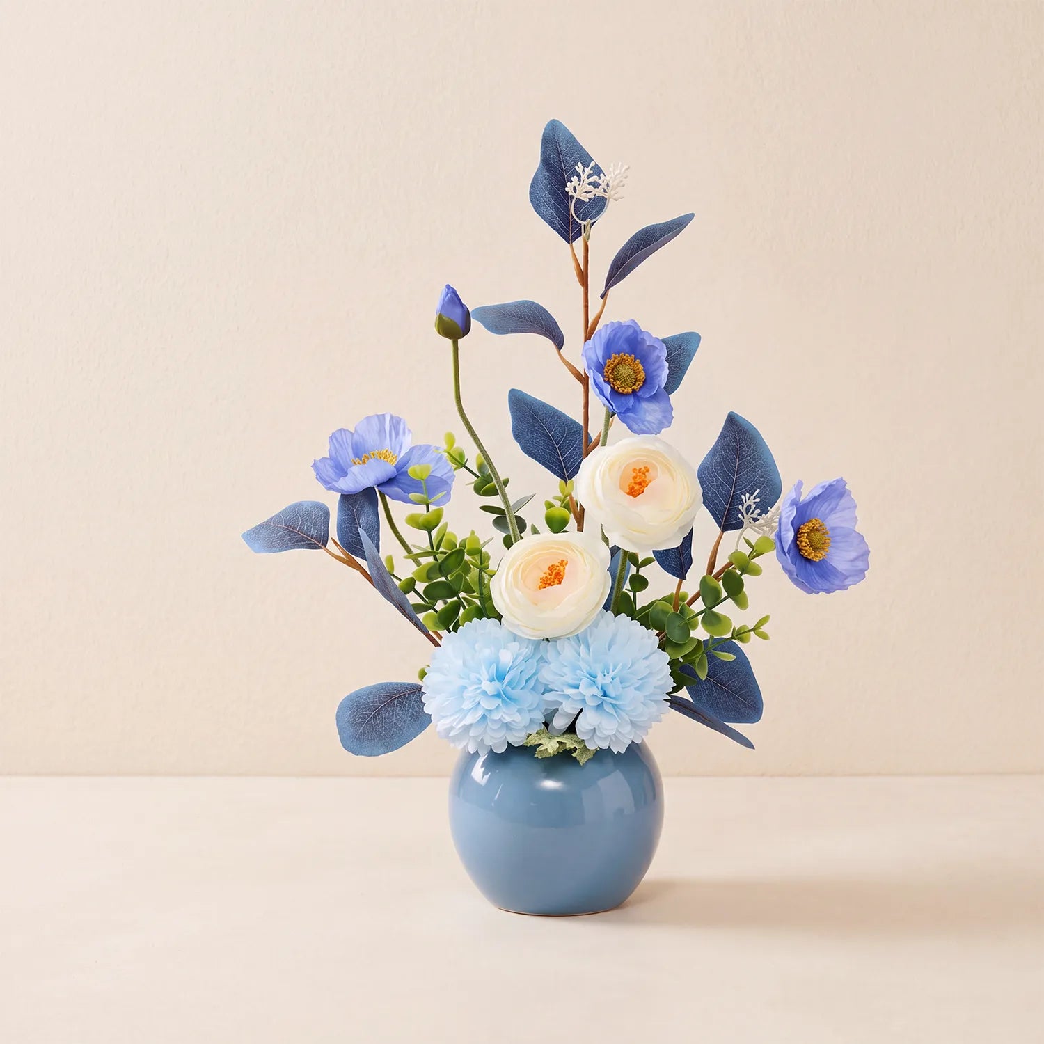 Uflower Romantic Blue Wedding Decor One-Stop Styling | Bridal Bouquet, Boutonnieres, Table Flowers