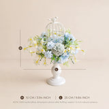 Blue Wedding Decor Set | Horn Arch, Aisle Flowers & Table Centerpieces