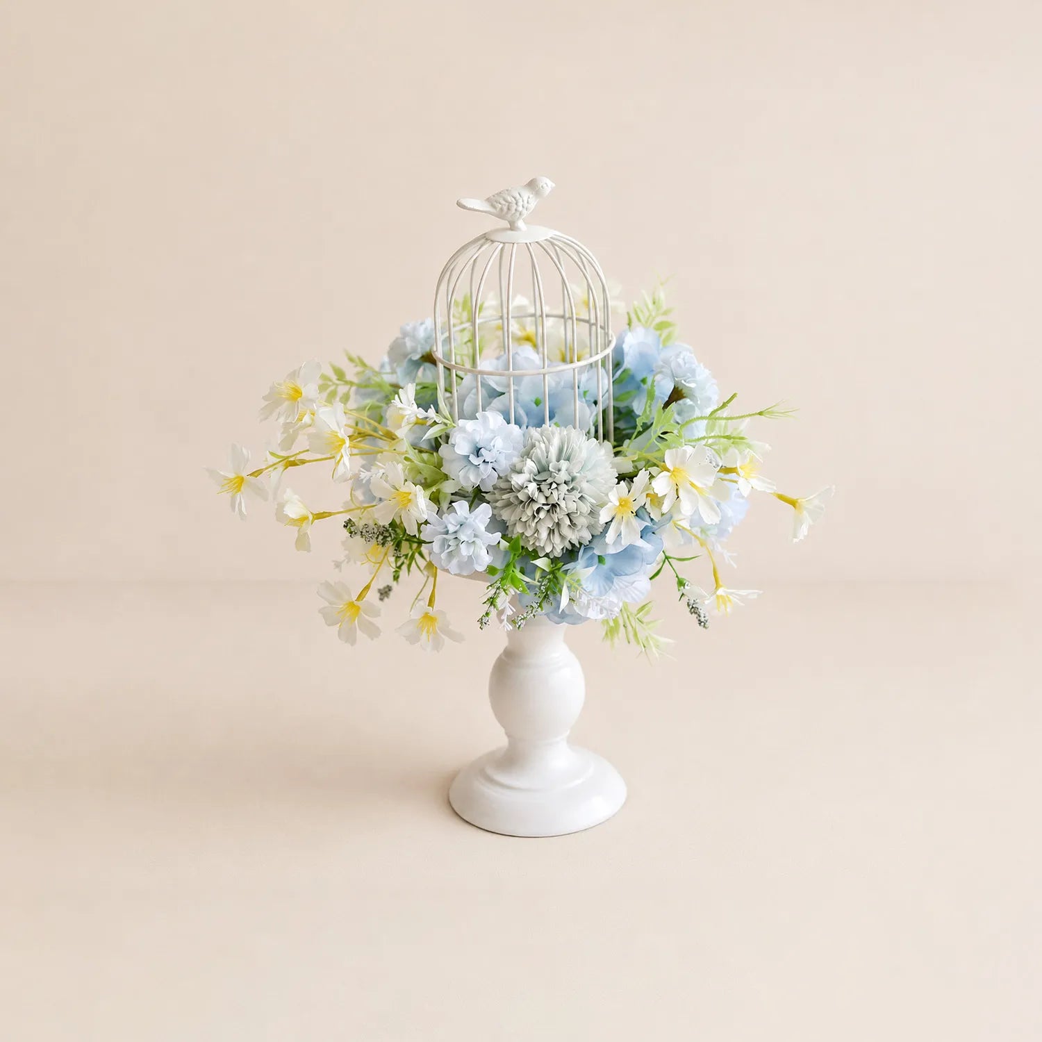 Blue Wedding Decor Set | Horn Arch, Aisle Flowers & Table Centerpieces