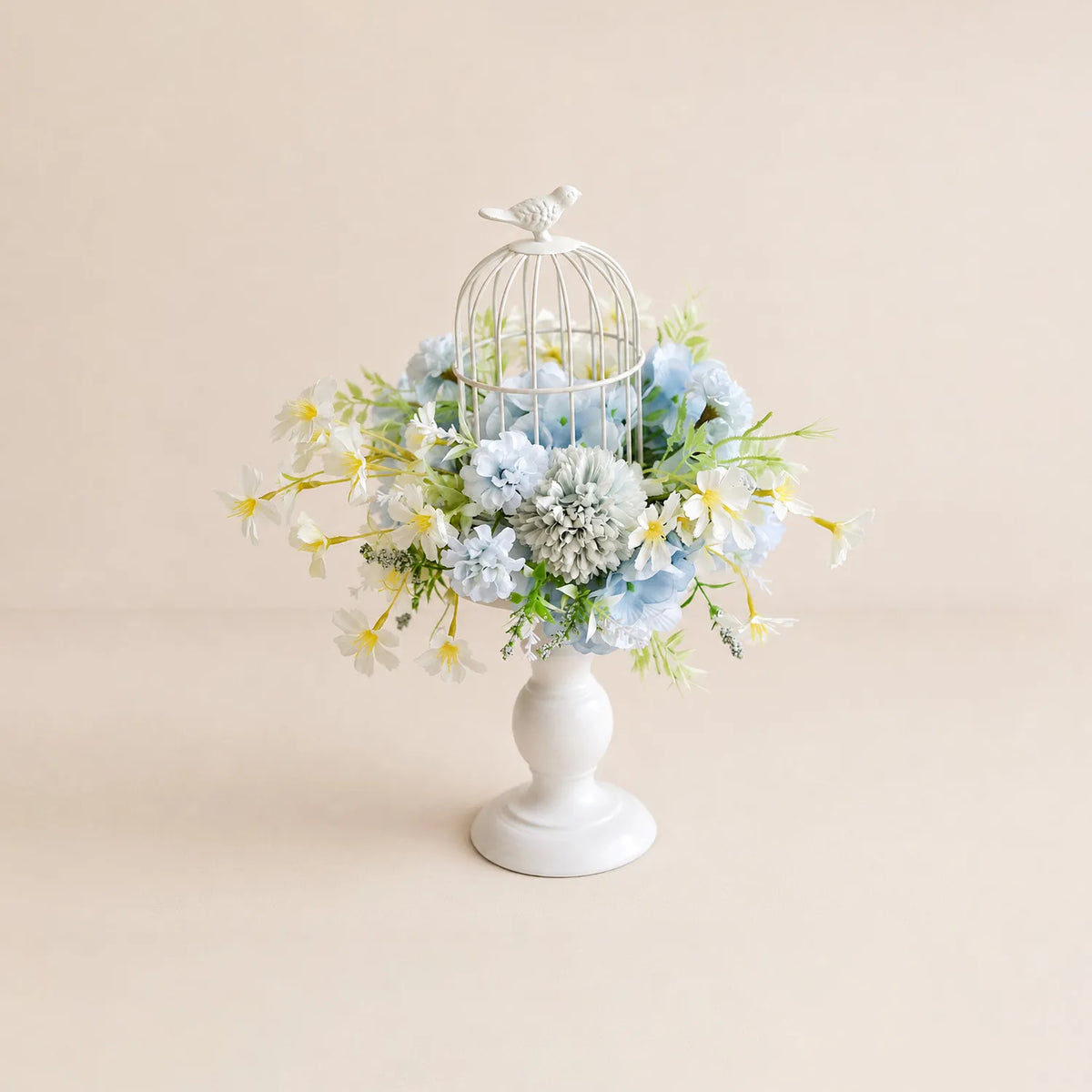 Blue Wedding Decor Set | Horn Arch, Aisle Flowers & Table Centerpieces