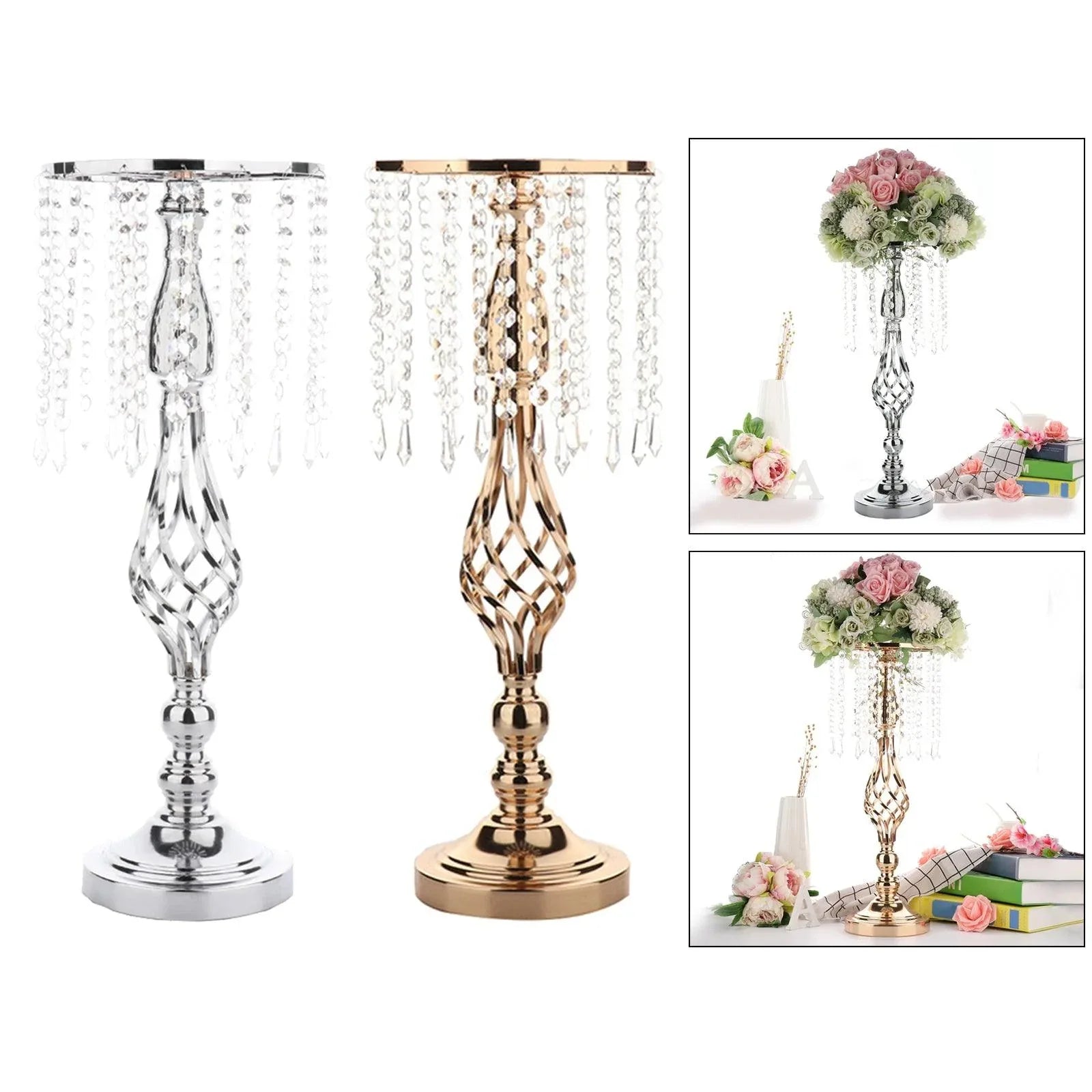 Metal Iron Art Crystal Acrylic Beaded Dining Table Decoration - Uflower