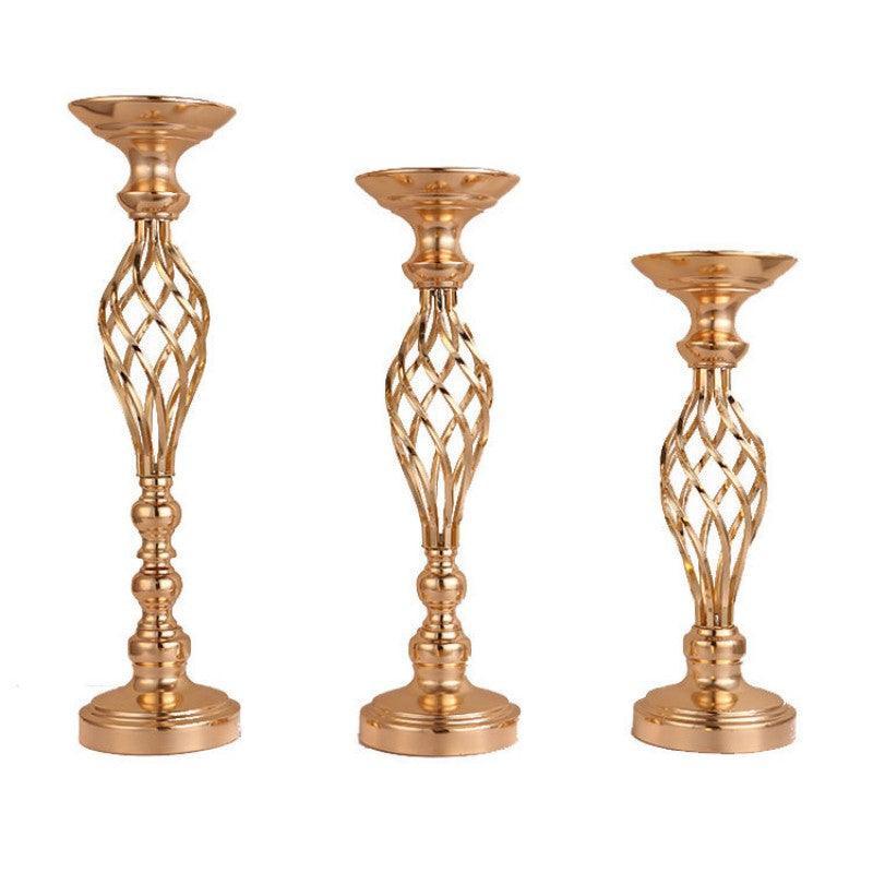 Gold Iron Cross Vase Dining Table Candlestick Decoration - Uflower