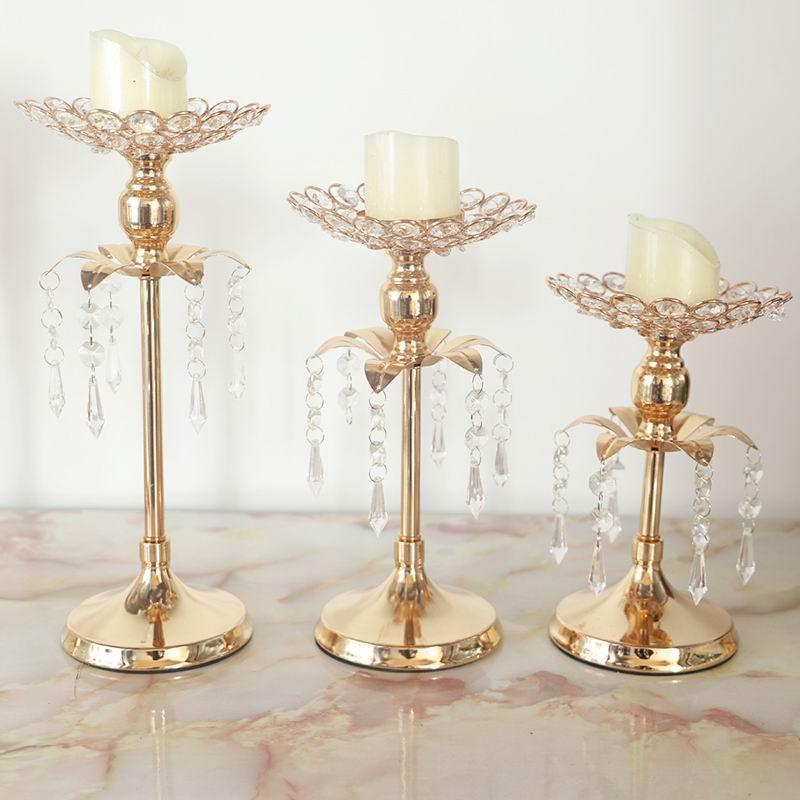 Golden Candlestick Wedding Table Scene Decoration - Uflower