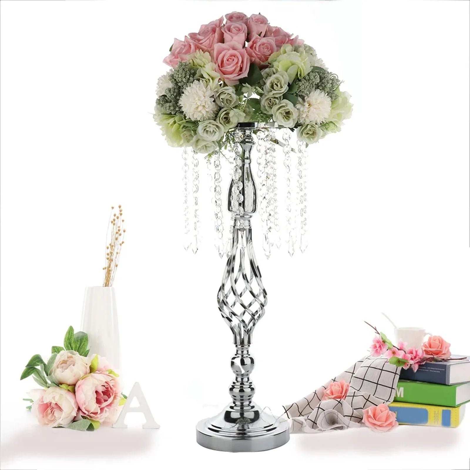 Metal Iron Art Crystal Acrylic Beaded Dining Table Decoration - Uflower