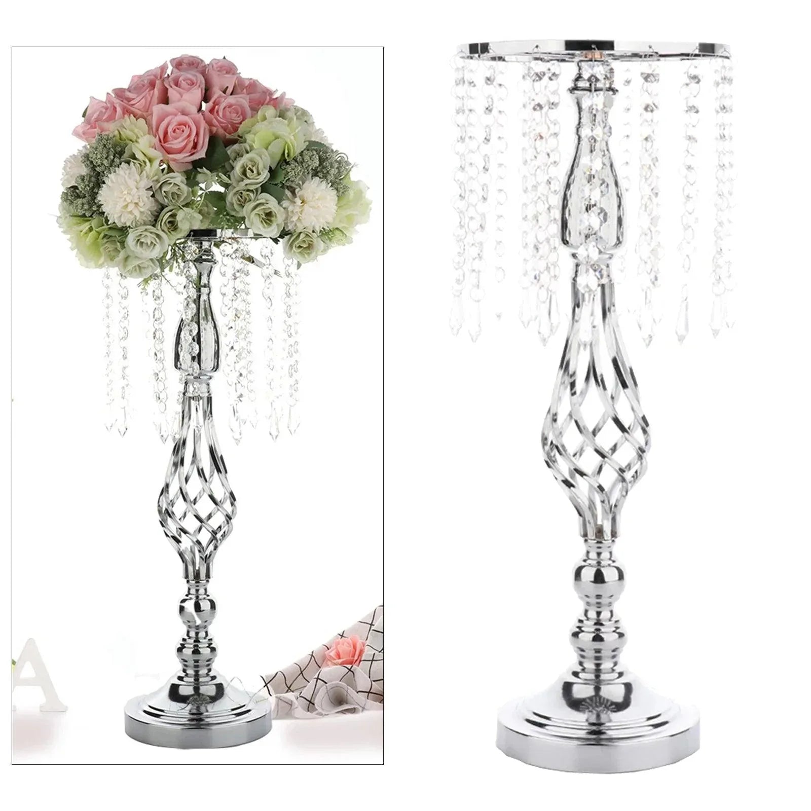 Metal Iron Art Crystal Acrylic Beaded Dining Table Decoration - Uflower