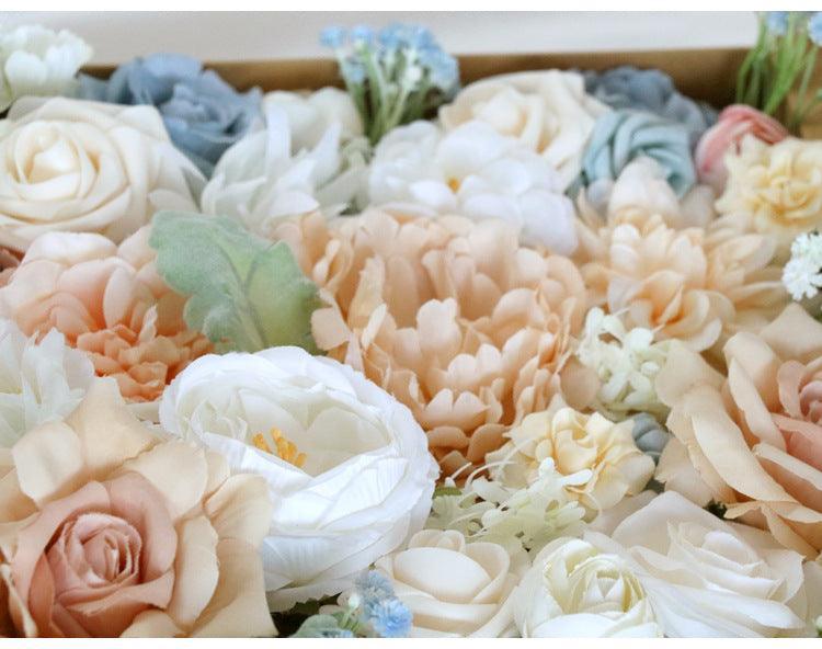Flower Box Silk Blooming Flowers Milk Tea Color Roses - Uflower