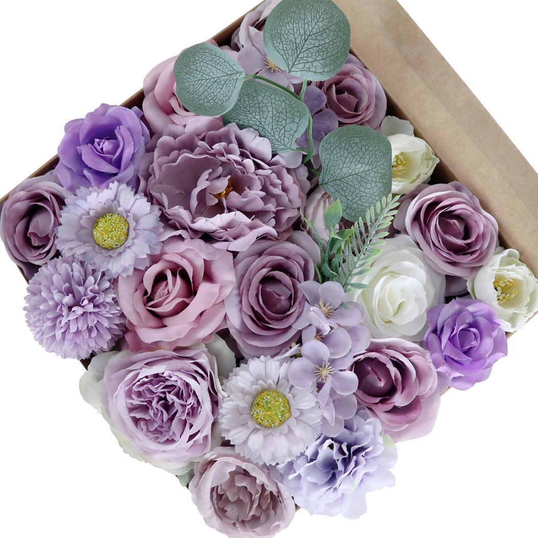 New European Wedding Light Purple Simulation Flower Boxes - Uflower - Uflower