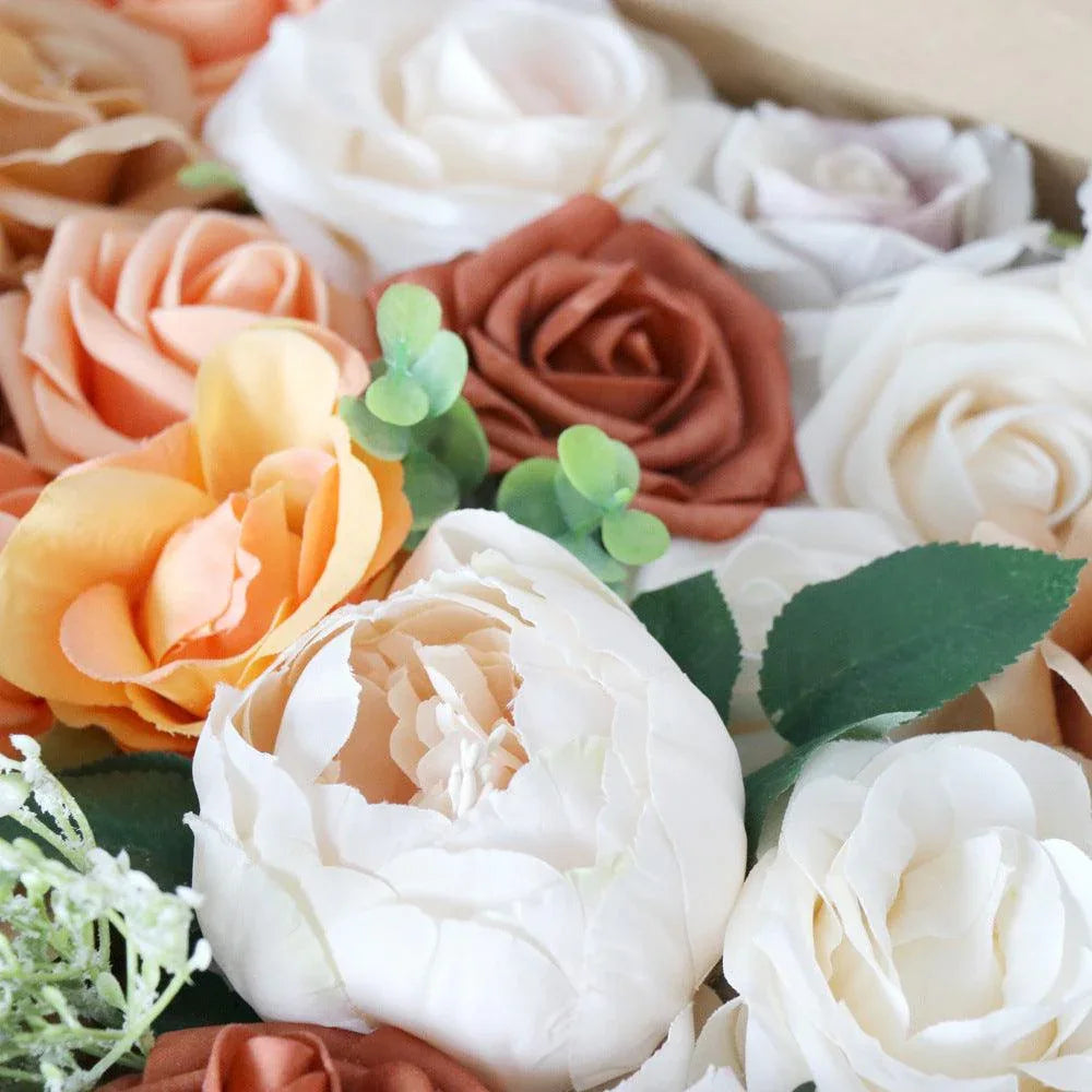 New Wedding Orange & Terracotta Simulation Flower Boxes - Uflower - Uflower