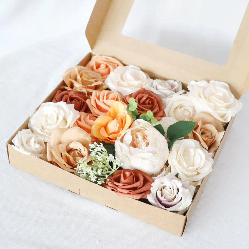 New Wedding Orange & Terracotta Simulation Flower Boxes - Uflower - Uflower