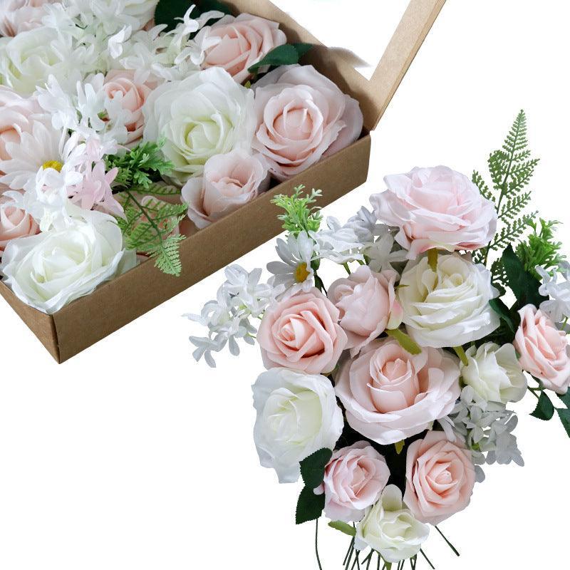 New Wedding Pink White Simulation Flower Boxes - Uflower - Uflower