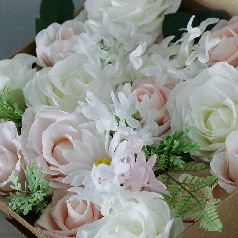 New Wedding Pink White Simulation Flower Boxes - Uflower - Uflower