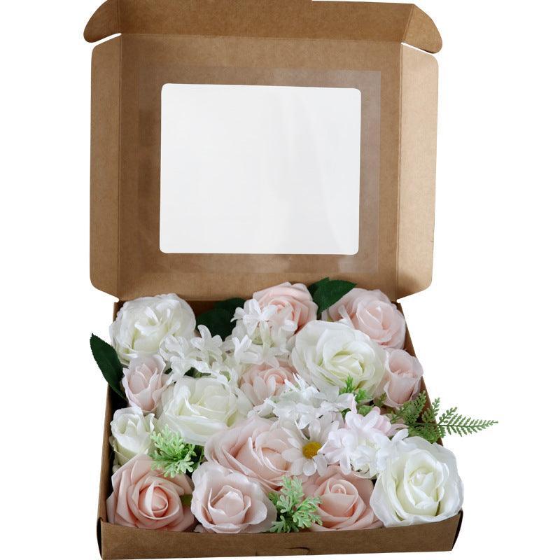 New Wedding Pink White Simulation Flower Boxes - Uflower - Uflower