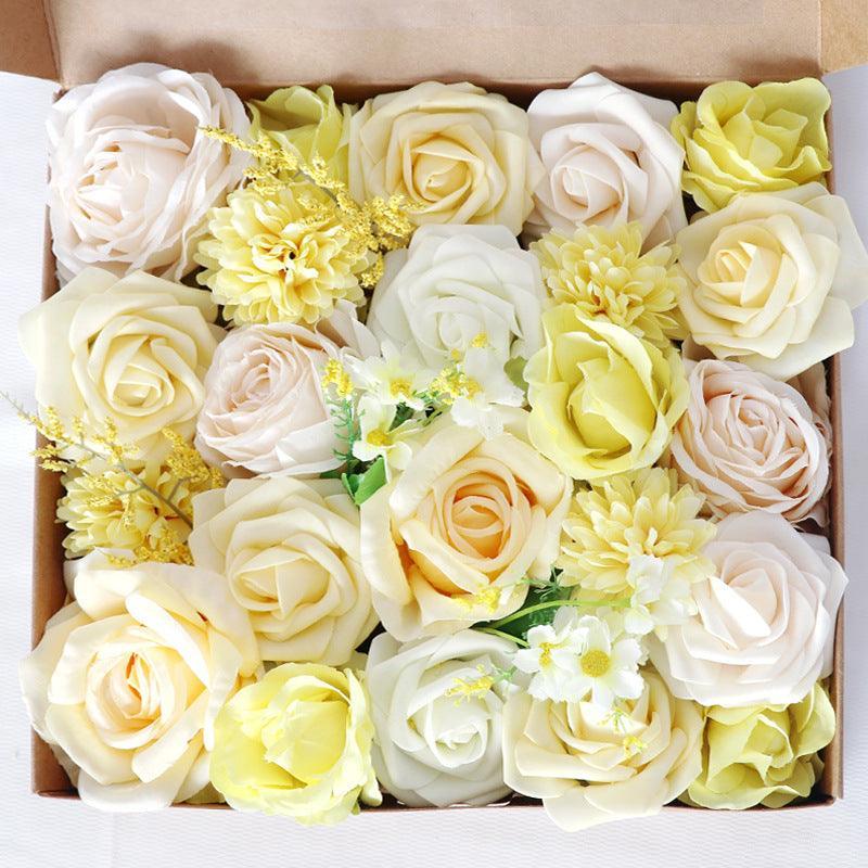 New Wedding Yellow Simulation Flower Boxes - Uflower - Uflower
