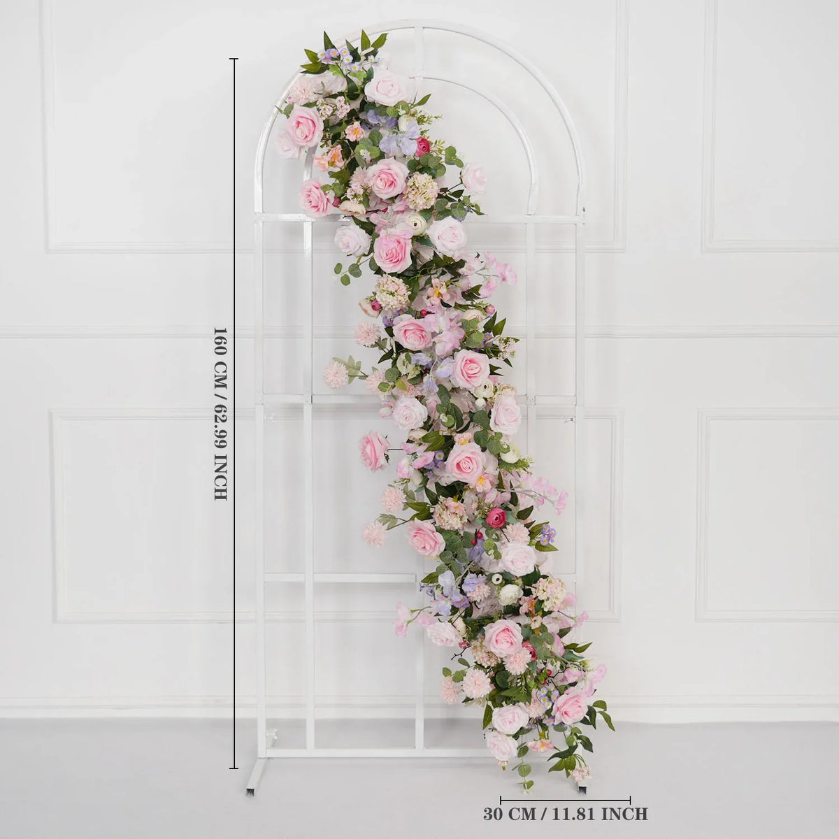 Uflower Pink Rose Wedding Horn Arch Backdrop Decor SET80043 - Uflower