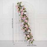 Uflower Pink Rose Wedding Horn Arch Backdrop Decor SET80043 - Uflower