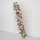 Uflower Pink Rose Wedding Horn Arch Backdrop Decor SET80043 - Uflower