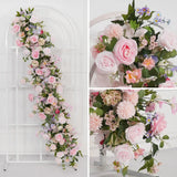 Uflower Pink Rose Wedding Horn Arch Backdrop Decor SET80043 - Uflower