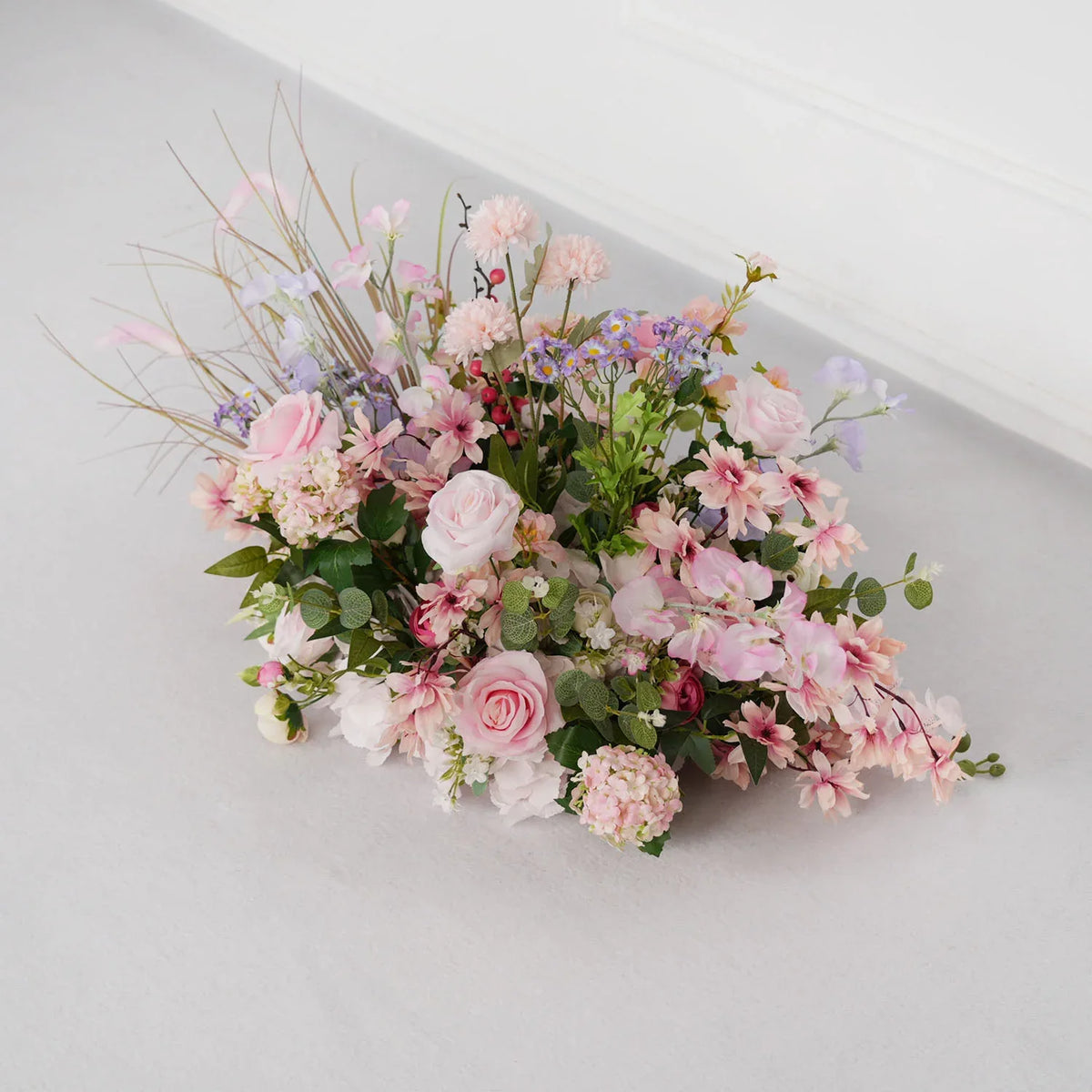 Uflower Pink Rose Wedding Horn Arch Backdrop Decor SET80043 - Uflower