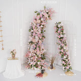 Uflower Pink Rose Wedding Horn Arch Backdrop Decor SET80043 - Uflower